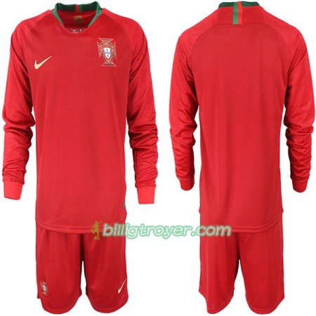 Billige Fotballdrakter Portugal Barn VM 2018 Hjemmedraktsett Langermet